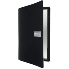 Protège-menus A4 - Noir - Cuir : SECURIT Ego Photo
