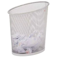 Corbeille à Papier design 18 litres en métal - Gris métal : ALBA Mesh Exemple