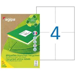 Photo Étiquettes adhésives - 105 x 148,5 mm - Blanc AGIPA