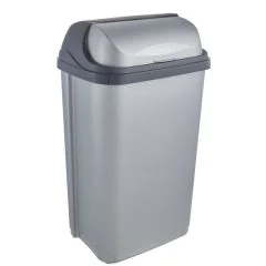 Photo Poubelle avec couvercle - 50 litres - Argent/Gris KEEEPER Rasmus