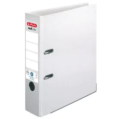 Photo Classeur à levier en papier - Dos 80 mm - Blanc : HERLITZ  10841559