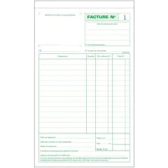 FACTURES : Carnet autocopiant Dupli - Collé en tête - 220 x 135 mm Exacompta modèle