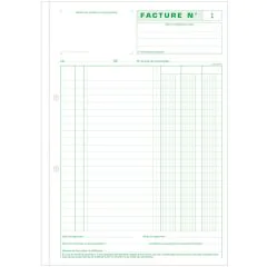 Photo FACTURE sans TVA - Carnet autocopiant Dupli - 297 x 210 mm EXACOMPTA