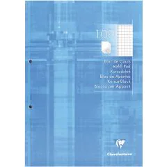 Photo CLAIREFONTAINE : Bloc de cours quadrillé avec marge - 210 x 297 mm - 200 pages 