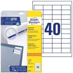 Photo Étiquettes adhésives - 48,5 x 25,4 mm - Blanc AVERY Office and Home