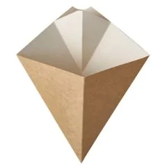 Photo Cornet à frites avec compartiment à sauce - 165 x 195 mm PAP STAR Pure