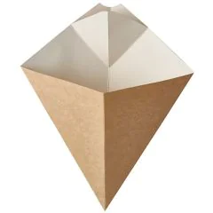 Photo Cornet à frites avec compartiment à sauce - 215 x 270 mm PAP STAR Pure