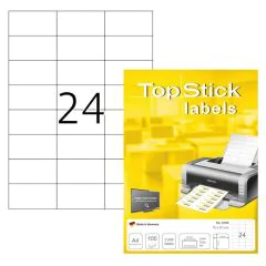 Étiquettes adhésives blanches - 70 x 37 mm (TOP STICK 8706)