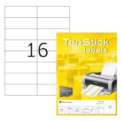 Photo Étiquettes adhésives blanches - 105 x 37 mm : TOP STICK Lot de 1600