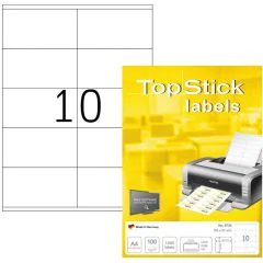 Étiquettes adhésives blanches - 105 x 57 mm (TOP STICK 8734)