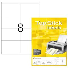 Photo Étiquettes adhésives blanches - 105 x 70 mm : TOP STICK Lot de 800