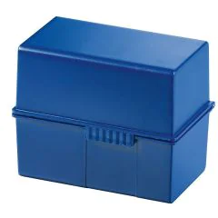 Photo Boite pour fiches en plastique - Format A6 - Bleu : HAN 976-14
