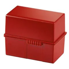 Photo Boite pour fiches en plastique - Format A6 - Rouge : HAN 976-17 