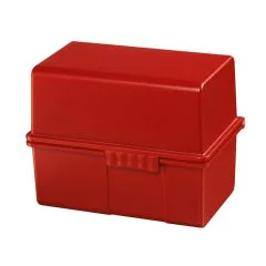 Photo Boite pour fiches en plastique - Format A8 - Rouge : HAN 978-17