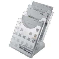 Photo Porte-revues de table 3 compartiments A4 - Transparent : HELIT H6102702