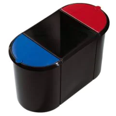 Photo Corbeille à papier en plastique - Trio System Noir/Bleu/Rouge : HELIT H6103597
