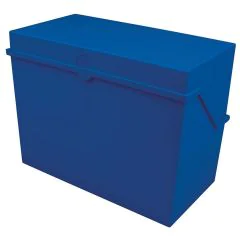 Photo Boîte en plastique pour fiches A6 - 400 fiches - Bleu : HELIT H6214634