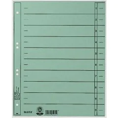 Photo Lot de 100 Intercalaires en carton 240 x 300 mm - Vert : LEITZ 1658-00-55