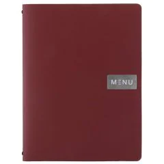 Protège-menus A4 - Cuir lisse - Rouge SECURIT Royal Image