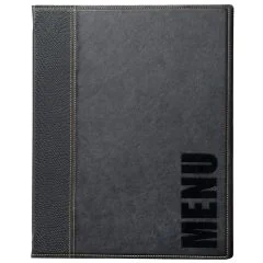 Photo Protège-menus A4 imitation cuir - Noir : SECURIT Trendy 