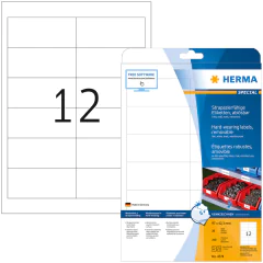 Photo Étiquettes adhésives ultra résistantes amovibles - 97 x 42,3 mm - Blanc HERMA