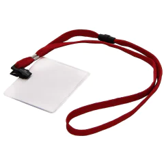 Photo DURABLE : Lot de 10 badges avec lacet textile - Rouge 8139-03